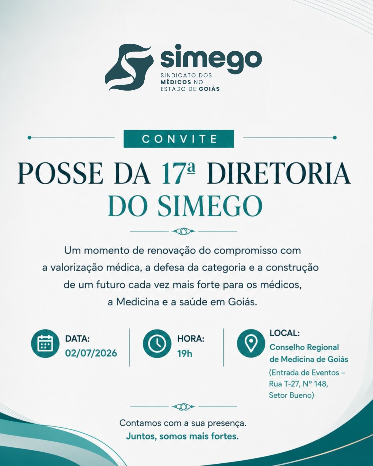 Simego convida para a posse da sua 17ª Diretoria