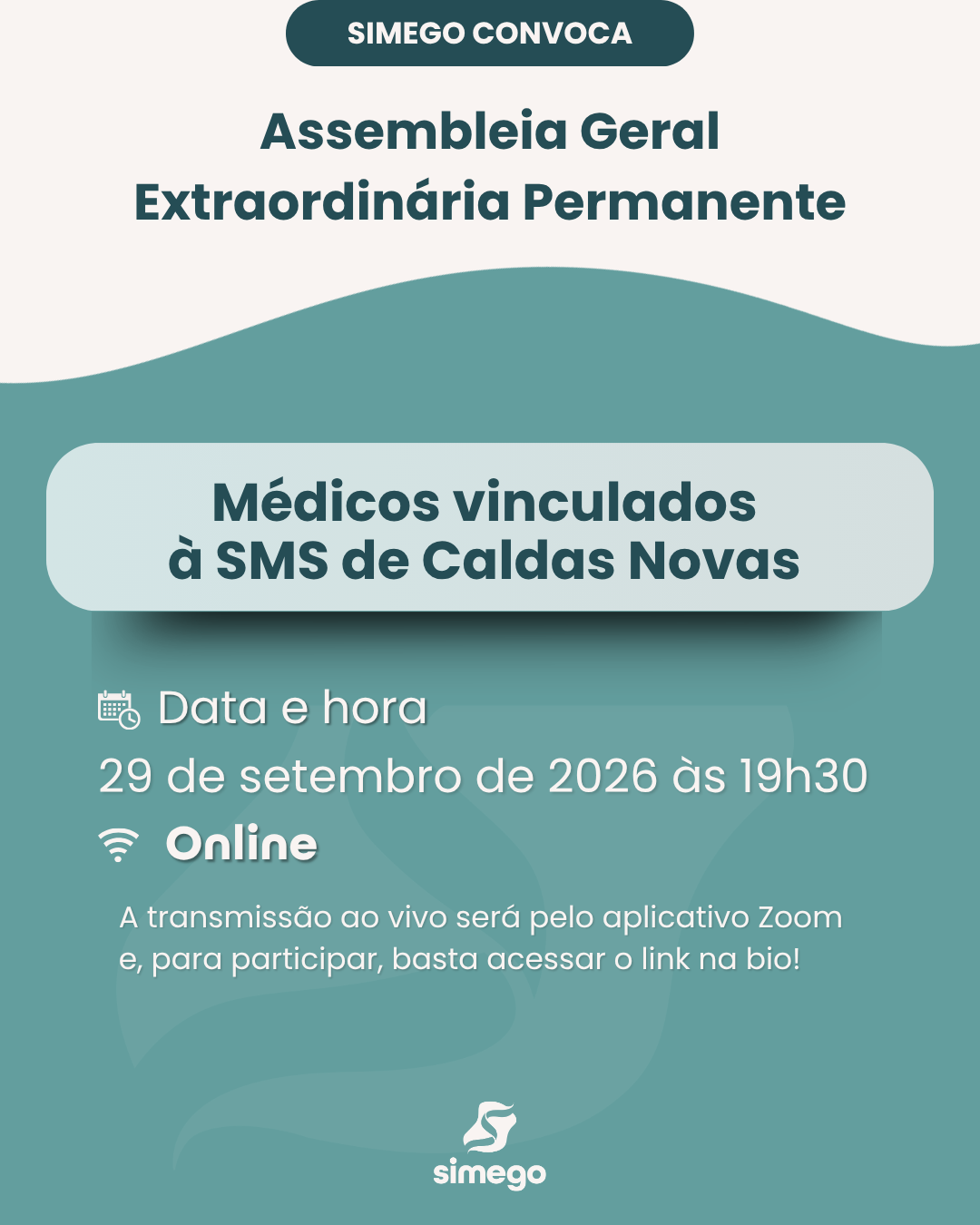AGE dos médicos vinculados Secretaria Municipal de Saúde de Caldas Novas